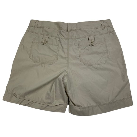 IZOD 8 Chino Shorts Casual 34" X 7" Tan Khaki Cuffed Comfort - Picture 2 of 5